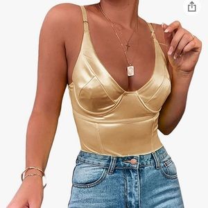 Gold bodysuit with underwire